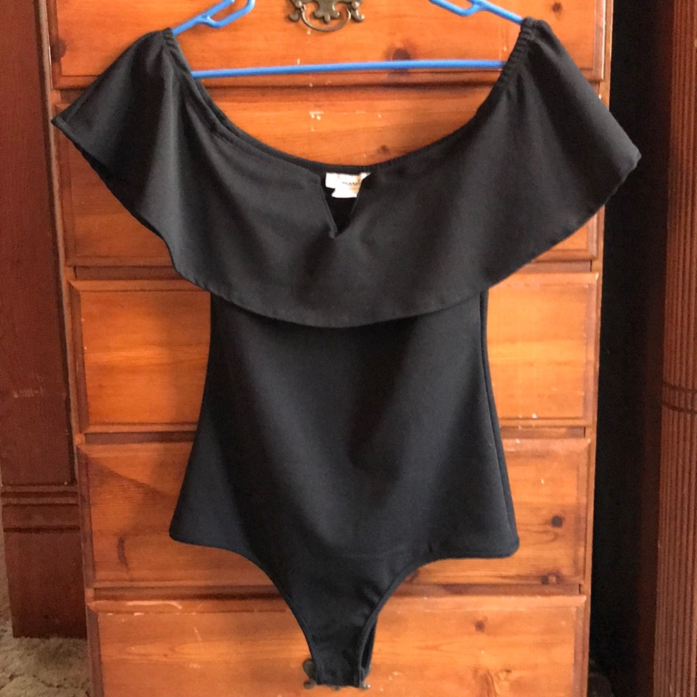Black off the shoulder top